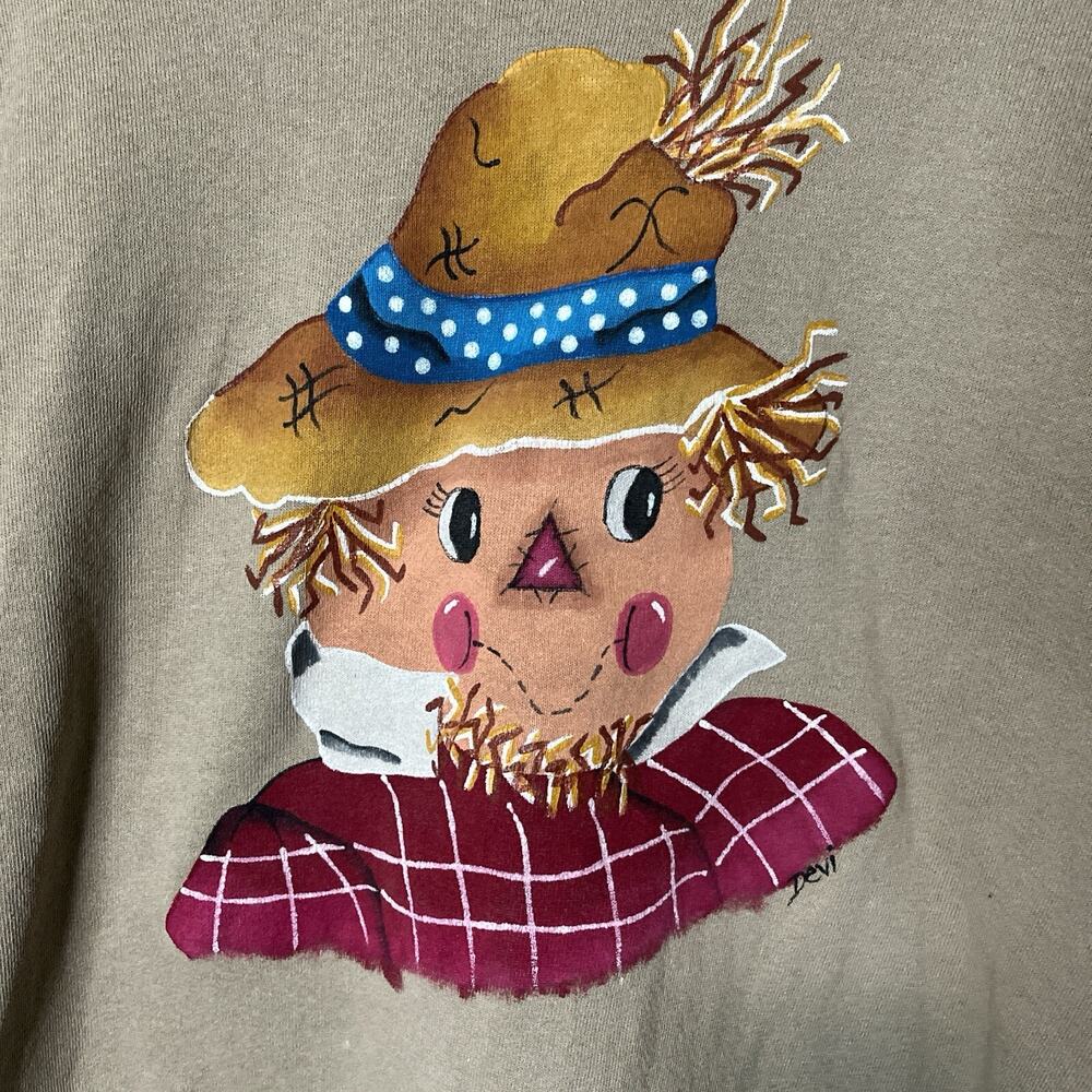 Vintage 90s fall scarecrow crew neck sweatshirt size extra large - Picture 2 of 4